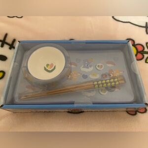 Care Bears Ceramic Sushi Plate Set with Rainbow Design